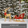 Illuminated Christmas Reindeer & Sleigh Outdoor Yard Decoration Set