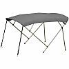 Grey Bimini Top 4 Bow Boat Cover 8ft Long With Rear Poles