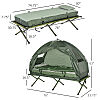 Elevated Camping Cot w/Air Mattress Sleeping Bag