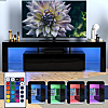 High Glossy LED TV Stand Modern TV Cabinet Table with LED Lights and Glass Shelves