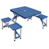 Portable Outdoor Foldable Camping Picnic Lightweight Table with 4 Seat Chairs and Umbrella Hole Fold Up Travel