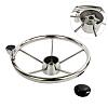 5-spoke 13-1/2 Inch Destroyer Style Stainless Boat Steering Wheel with Knob (M)