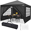 10' x 10' Canopy Pop-Up Anti-UV Waterproof Outdoor Tent Portable Party Tent Gazebo with 4 Removable Sidewalls 