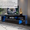 High Glossy LED TV Stand Modern TV Cabinet Table with LED Lights and Glass Shelves