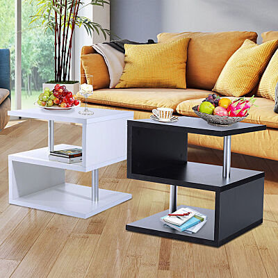 2-Tier Side End Coffee Table Living Room Furniture