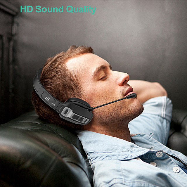 Wireless Headset With Noise Cancelling Mic for phone and pc