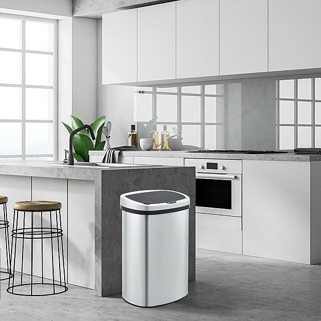 Innovaze 50L/13 Gal Stainless Touchless Automatic Sensor Trash Can Kitchen