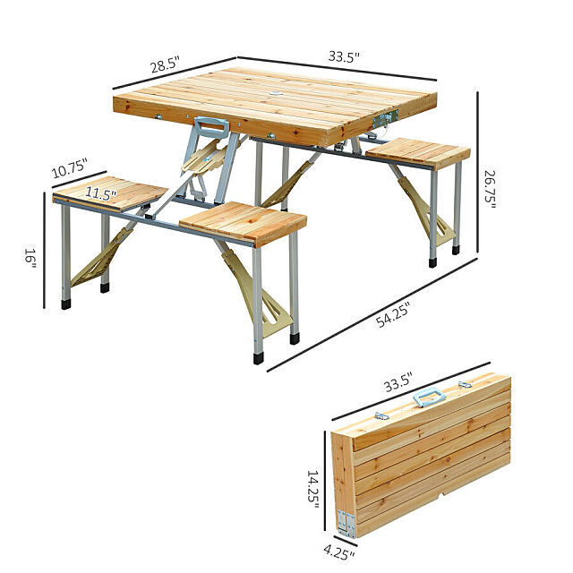 picnic table with seats chairs