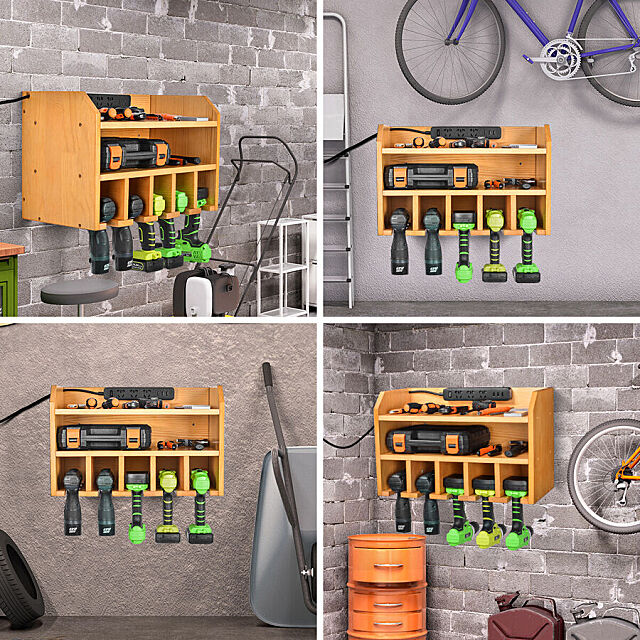 cordless drill Wall Mounted Power Tool Organizer and Battery Charging Station