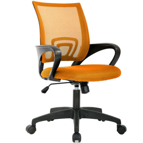 orange lumbar support home office chair