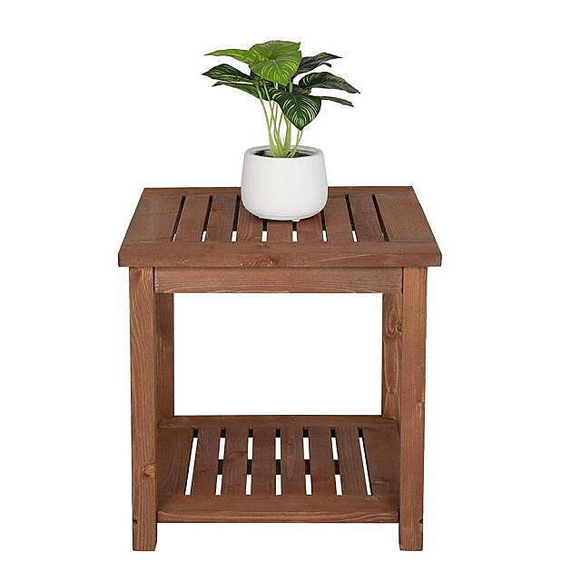 17-inch Portable Outdoor Wood Table Garden Patio Furniture