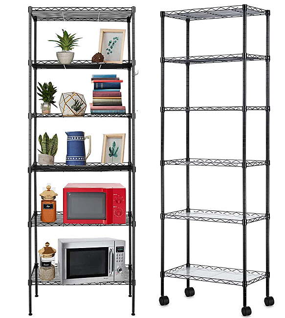 6 Tier Layer Shelf Wire Metal Shelving Rack Organization for Kitchen, Bedroom Garage