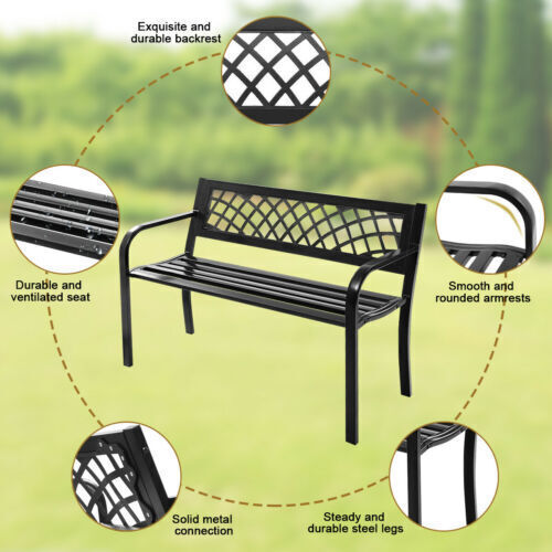 steel frame patio bench