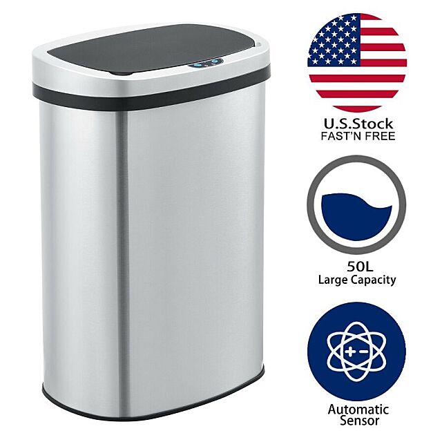 Automatic Stainless-Steel Kitchen Trash Can