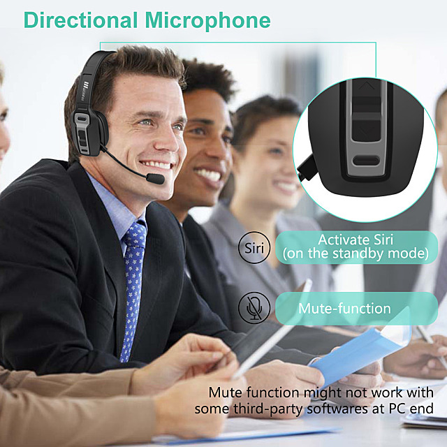 Phones Wireless Headset With Noise Cancelling Mic